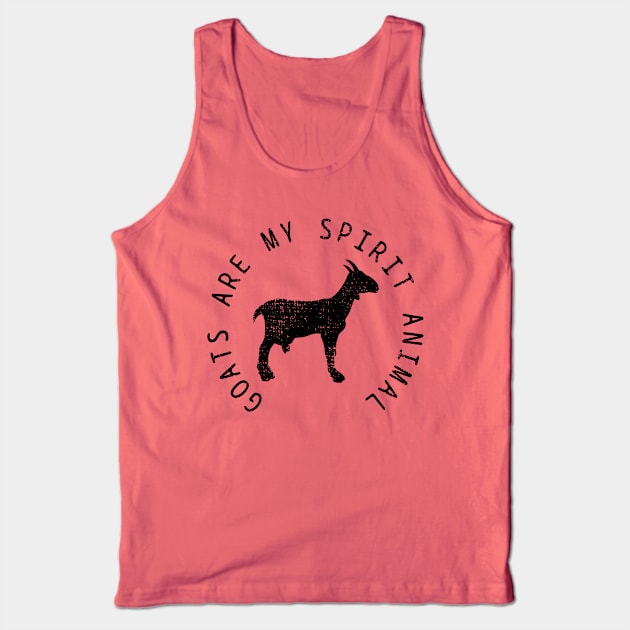 Goats Are My Spirit Animal // Black Tank Top by Throbpeg